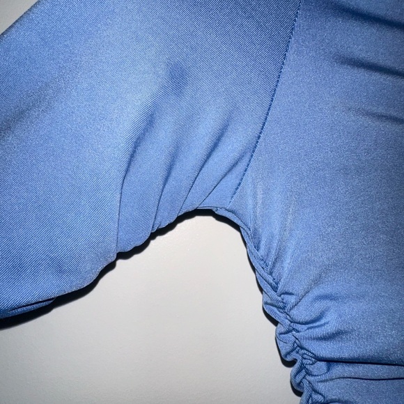 Aria Cove | Long sleeve ruched mini dress in blue - Picture 8 of 10